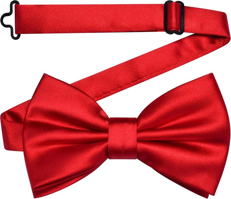 Branduce Solid Color Pre-tied Bow Tie Quality Adjustable Bowtie for Men Party Wedding - Image 1